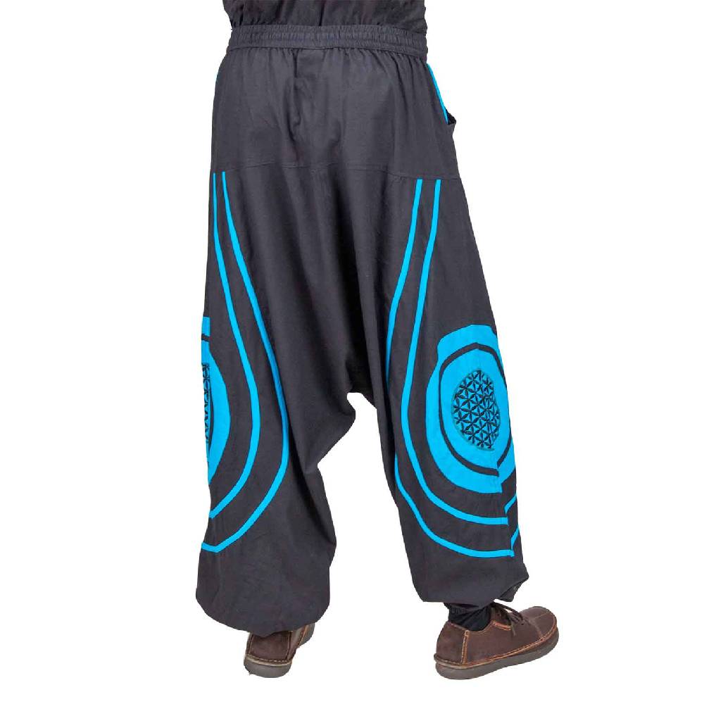 Kunst Und Magie Unisex Psy Baggy Pants Hippie Hose Goa Baumwoll Haremshose Lebensblume Flower of Life 50% Rabatt mit kostenlosem Versand