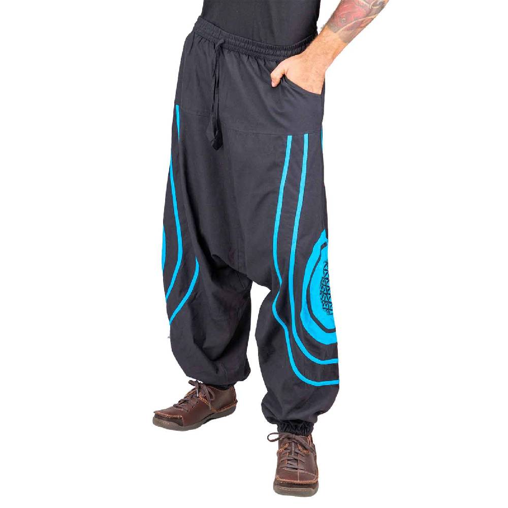 Kunst Und Magie Unisex Psy Baggy Pants Hippie Hose Goa Baumwoll Haremshose Lebensblume Flower of Life 50% Rabatt mit kostenlosem Versand