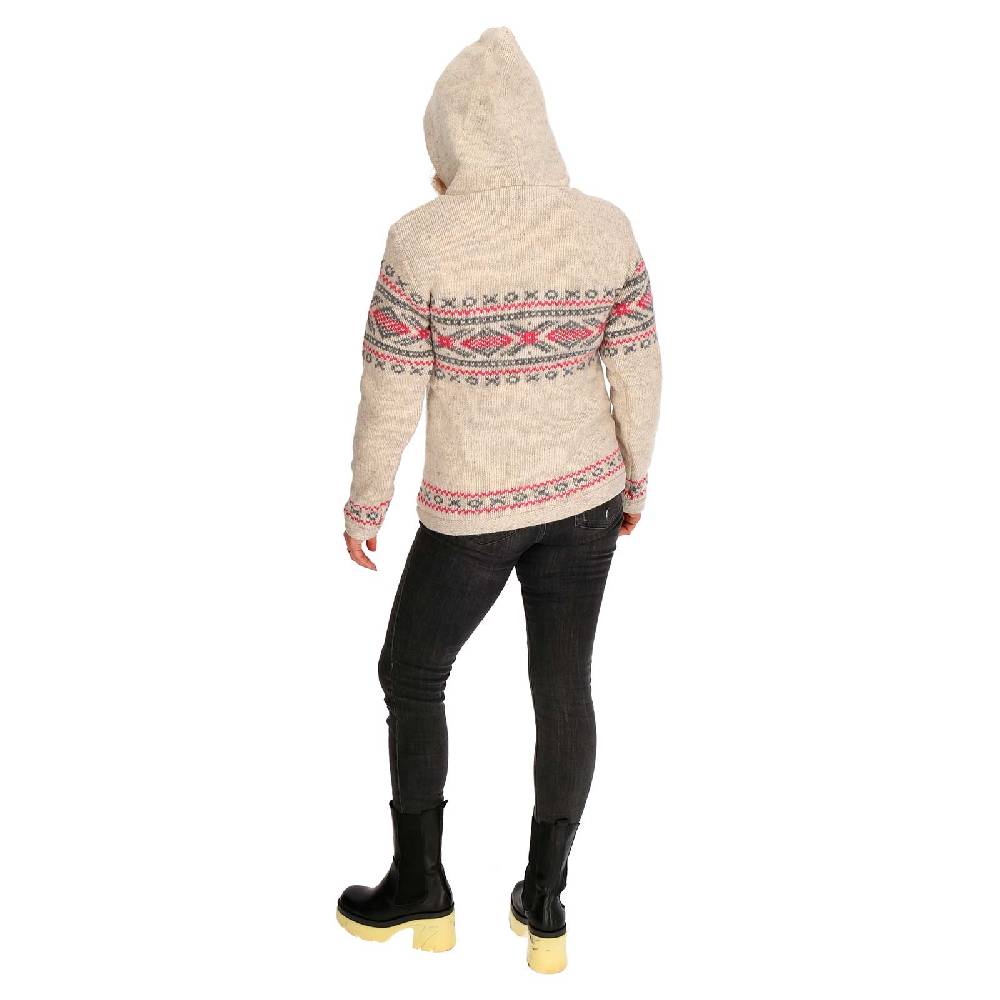 Kunst Und Magie Damen Hoodie Ski-Pullover gefütterte Wolljacke Strickpullover Goa Wolle Jacke Norweger Muster Clearance-Verkauf