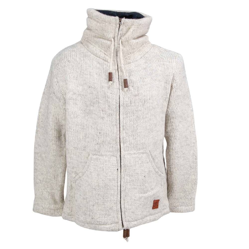 Kunst Und Magie Klassische Strickjacke Wolle Winter Jacke mit Hochkragen Fleecefutter Fair Nachhaltig Kostenloser Versand international