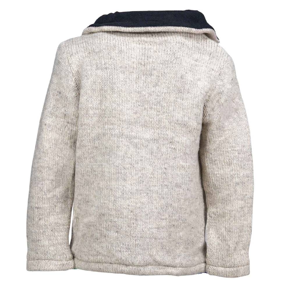 Kunst Und Magie Klassische Strickjacke Wolle Winter Jacke mit Hochkragen Fleecefutter Fair Nachhaltig Kostenloser Versand international