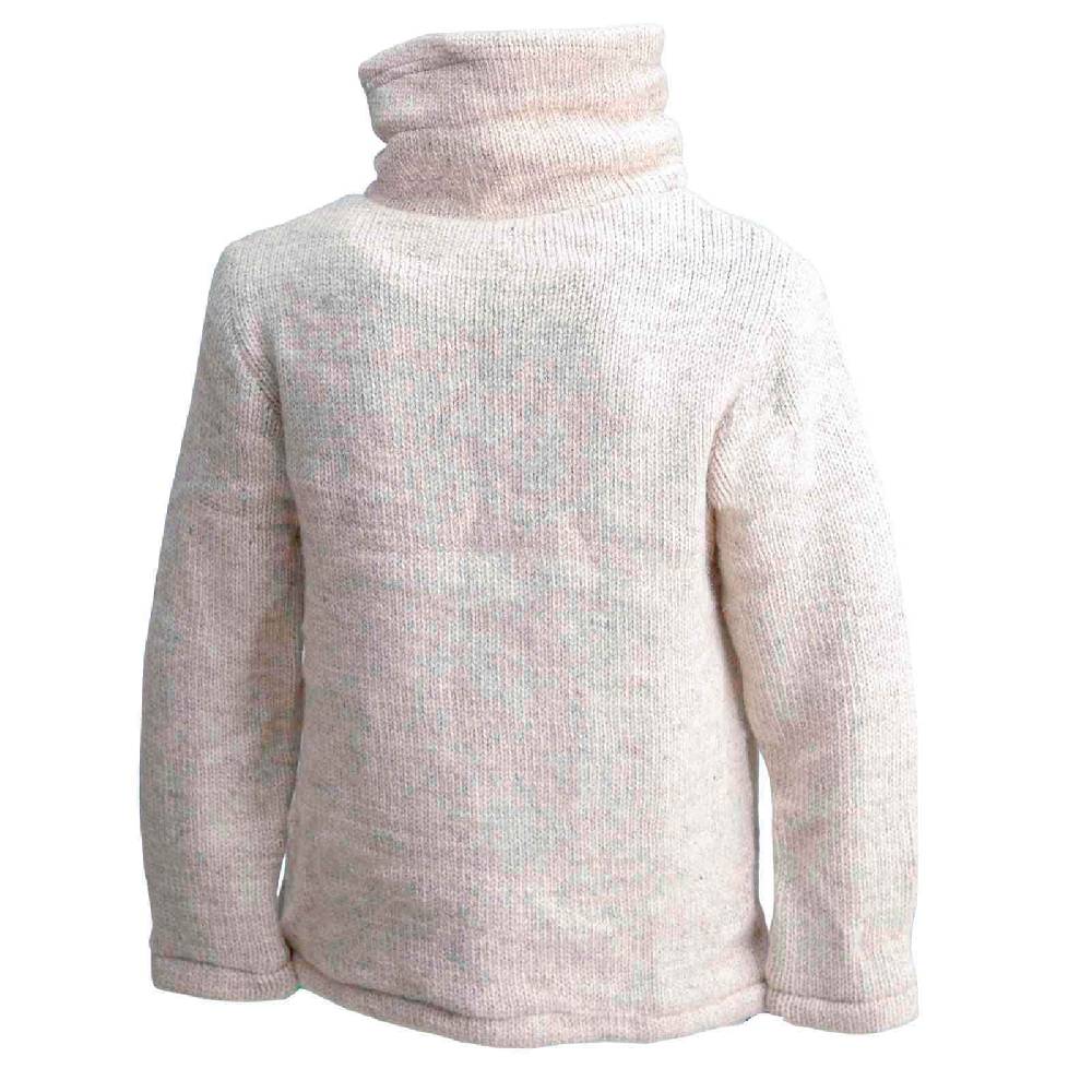 Kunst Und Magie Klassische Strickjacke Wolle Winter Jacke mit Hochkragen Fleecefutter Fair Nachhaltig Kostenloser Versand international