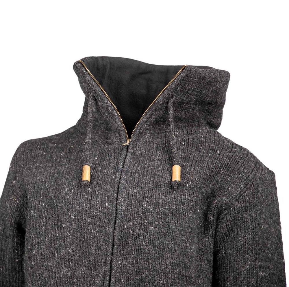 Kunst Und Magie Klassische Strickjacke Wolle Jacke mit Hochkragen Fleecefutter Fabrikladen