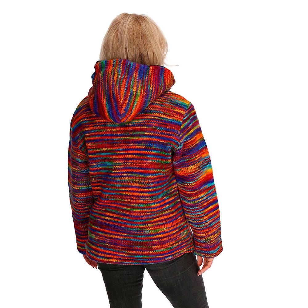 Kunst Und Magie Baja Hoodie Regenbogen Kapuzenpullover Strickjacke Wolle Jacke mit Kapuze Winter Pullover Unisex Black Friday Preise