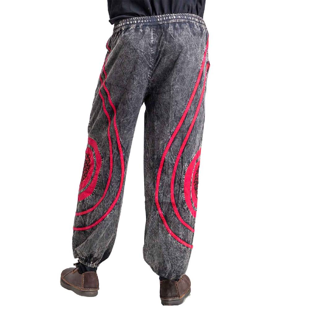 Kunst Und Magie Hose Blume des Lebens Goa Cargo Hose Hippiehose Pluderhose Haremshose Flower of Life Baggy Unisex Im Verkauf