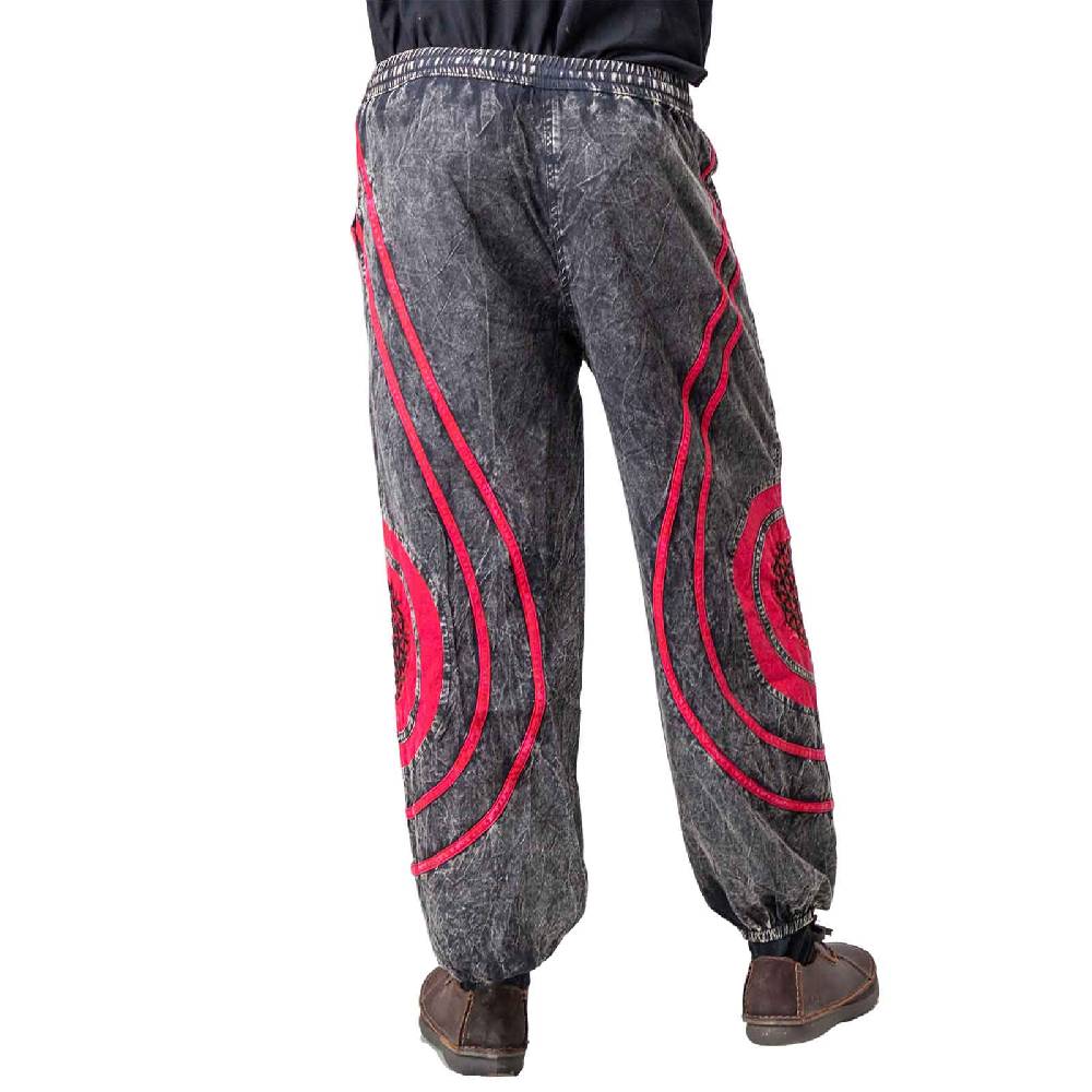 Kunst Und Magie Hose Blume des Lebens Goa Cargo Hose Hippiehose Pluderhose Haremshose Flower of Life Baggy Unisex Im Verkauf
