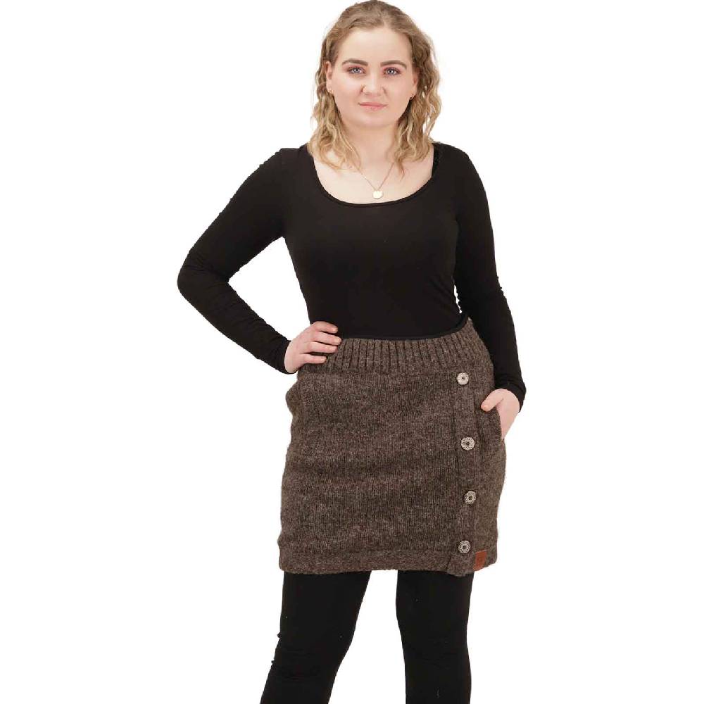 Kunst Und Magie Strickrock kurzer Rock mit klassischem Muster Wolle gefüttert Boho Auslauf