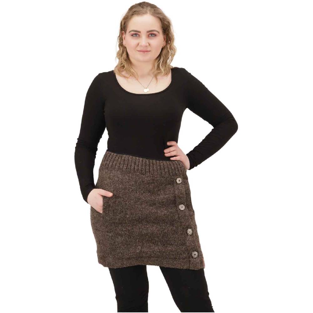 Kunst Und Magie Strickrock kurzer Rock mit klassischem Muster Wolle gefüttert Boho Auslauf