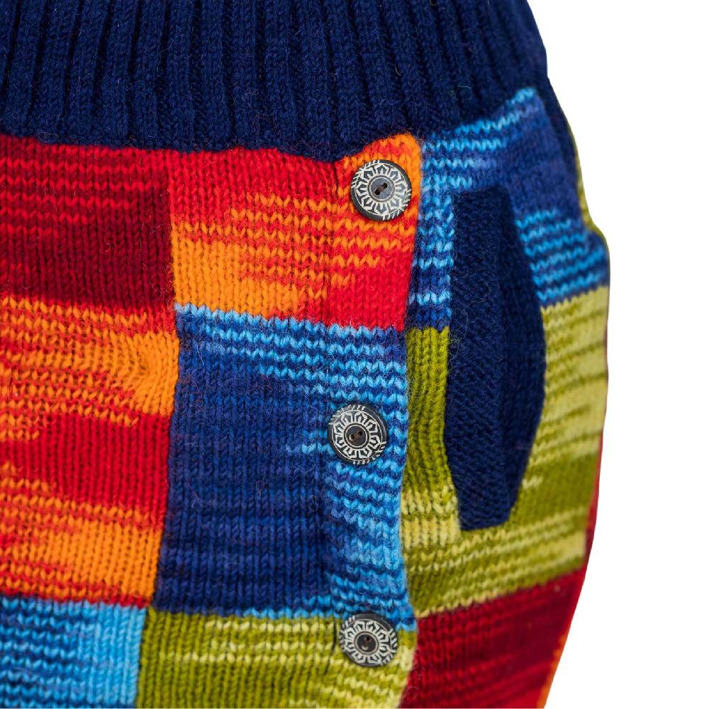 Kunst Und Magie Bunter Patchwork Strickrock kurzer gefütterter Rock Wolle Boho Hotsell
