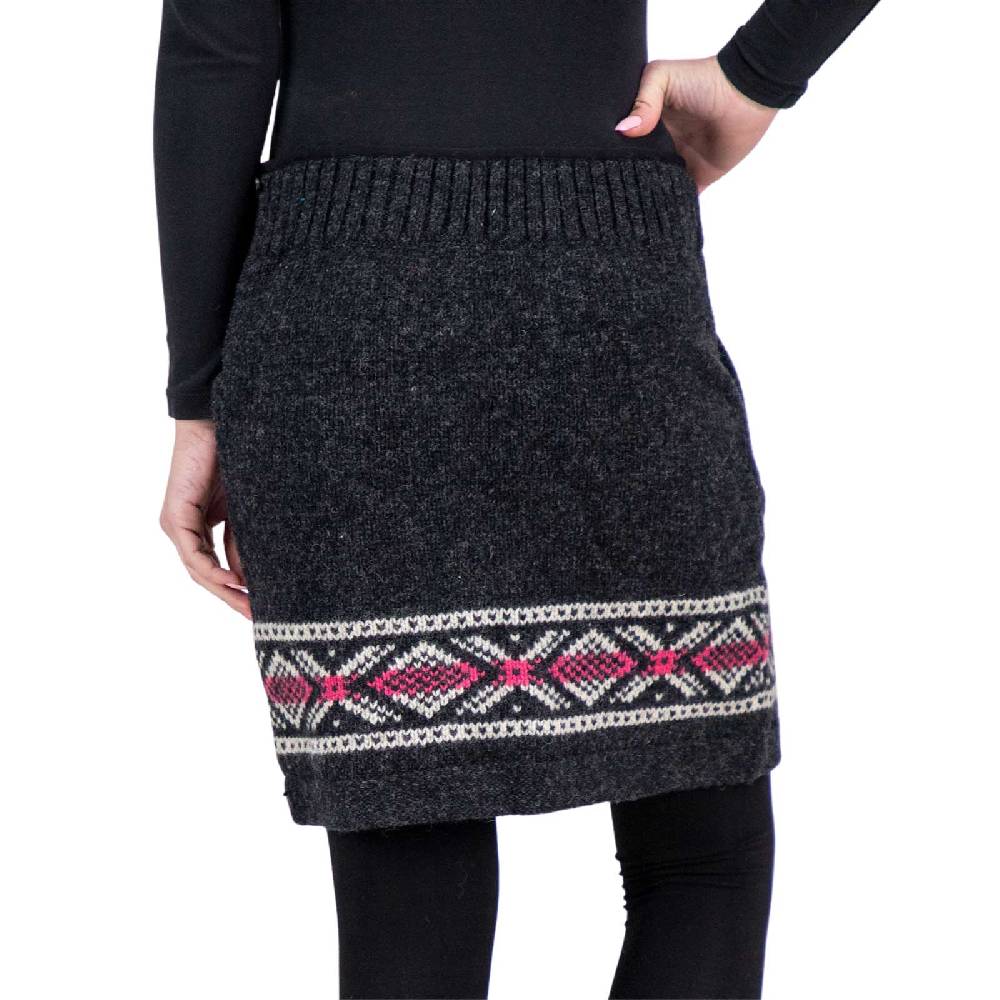 Kunst Und Magie Bunter Strickrock aus Wolle kurzer Rock mit klassischem Muster gefüttert Rabatt