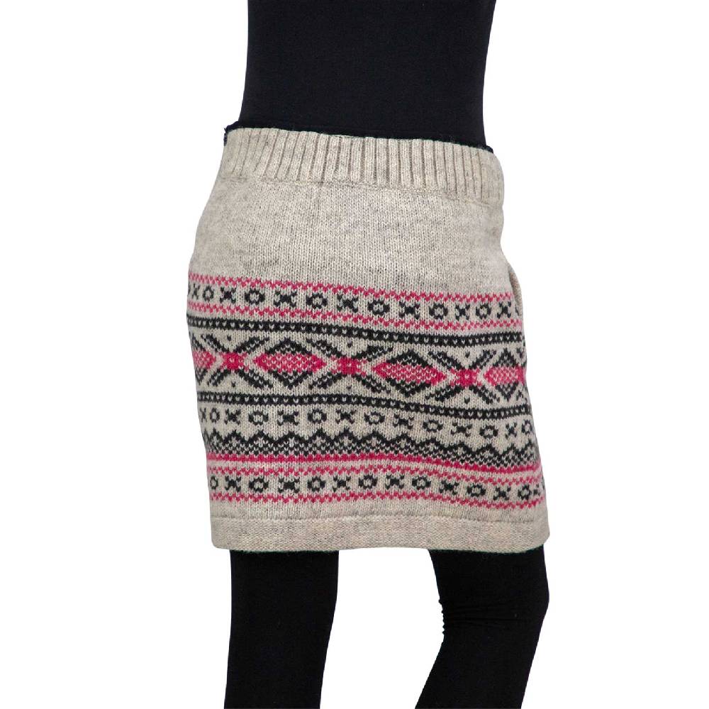 Kunst Und Magie Bunter Strickrock kurzer Rock mit nordischen Mustern Wolle gefüttert Boho Versandkostenfrei