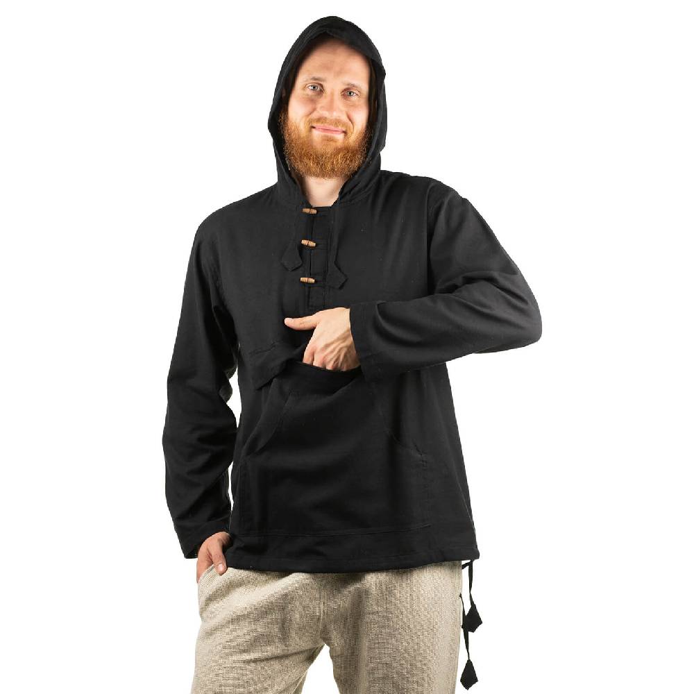 Kunst Und Magie Gefütterter Herren Hoodie Fischerhemd Kapuze Kängurutasche Baja Sweater Boho Großer Ausverkauf