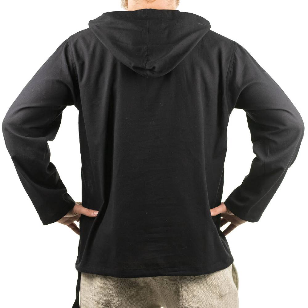 Kunst Und Magie Gefütterter Herren Hoodie Fischerhemd Kapuze Kängurutasche Baja Sweater Boho Großer Ausverkauf