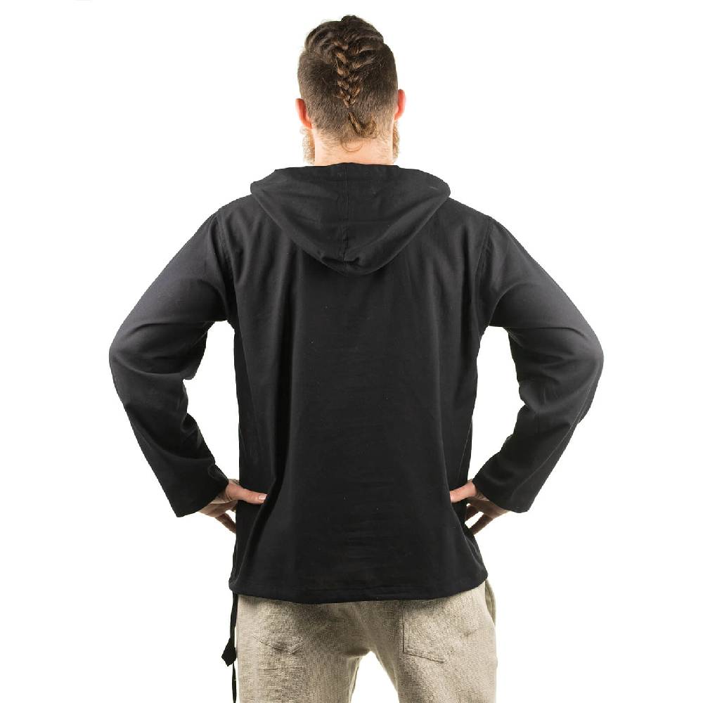 Kunst Und Magie Gefütterter Herren Hoodie Fischerhemd Kapuze Kängurutasche Baja Sweater Boho Großer Ausverkauf