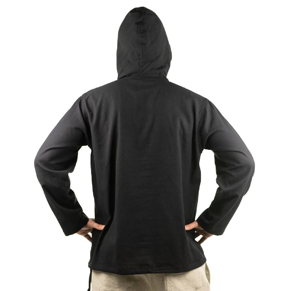 Kunst Und Magie Gefütterter Herren Hoodie Fischerhemd Kapuze Kängurutasche Baja Sweater Boho Großer Ausverkauf