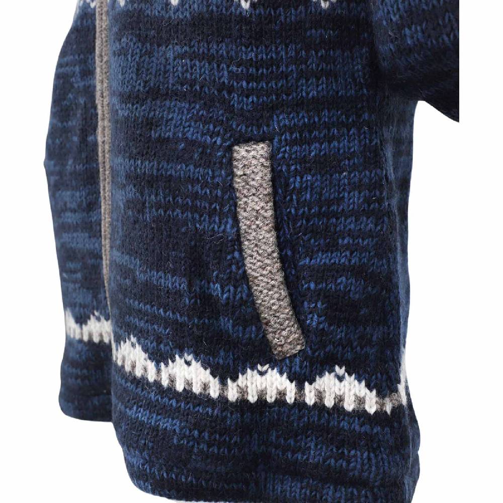 Kunst Und Magie Herren Strickjacke Schurwolle Klassich Nordisches Muster Wolle Jacke mit Kapuze Begrenztes Angebot
