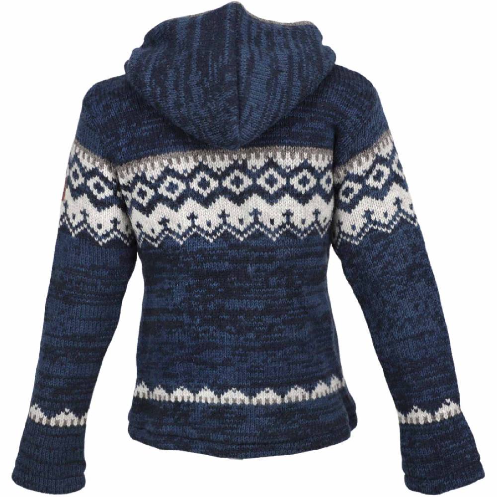 Kunst Und Magie Herren Strickjacke Schurwolle Klassich Nordisches Muster Wolle Jacke mit Kapuze Begrenztes Angebot