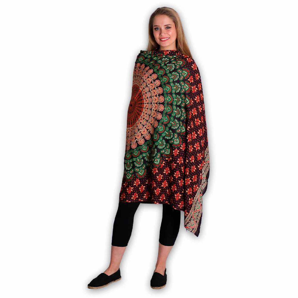 Kunst Und Magie Sarong Yogatuch Pfauen Mandala Strandtuch Multifunktionstuch Dekotuch Tischdecke Wickelkleid Zeitlich begrenztes Angebot