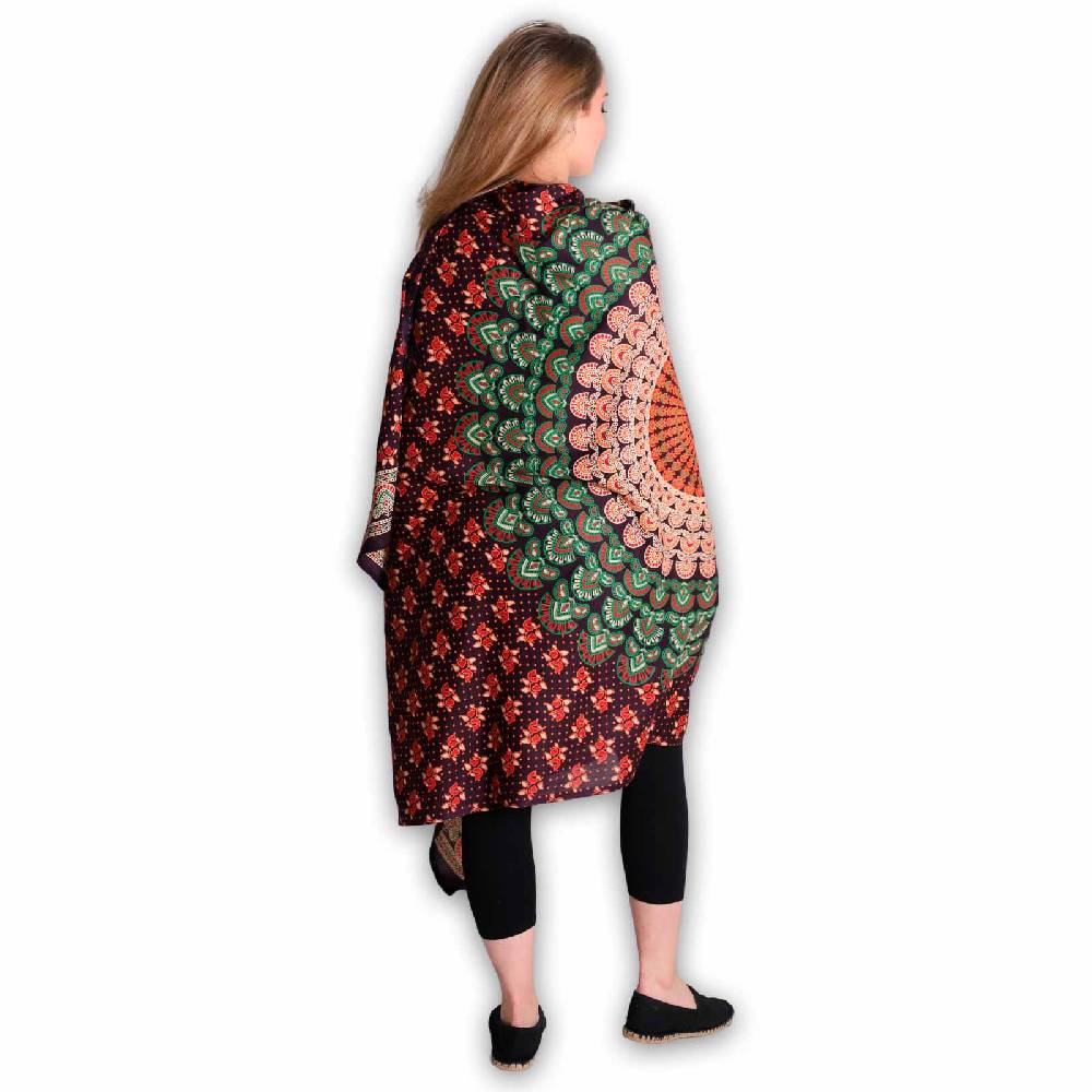 Kunst Und Magie Sarong Yogatuch Pfauen Mandala Strandtuch Multifunktionstuch Dekotuch Tischdecke Wickelkleid Zeitlich begrenztes Angebot