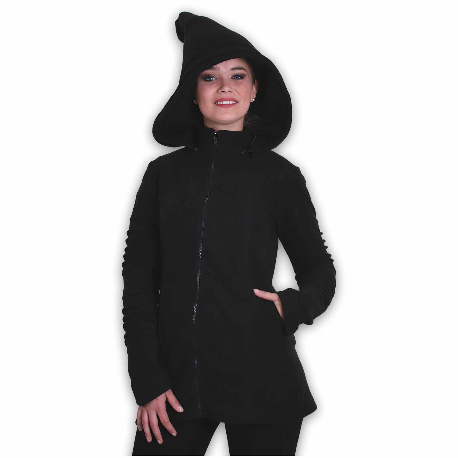 Kunst Und Magie Kunst und Magie Damenmatel aus Fleece mit Zipfelkapuze Goa Jacke Räumungsverkauf