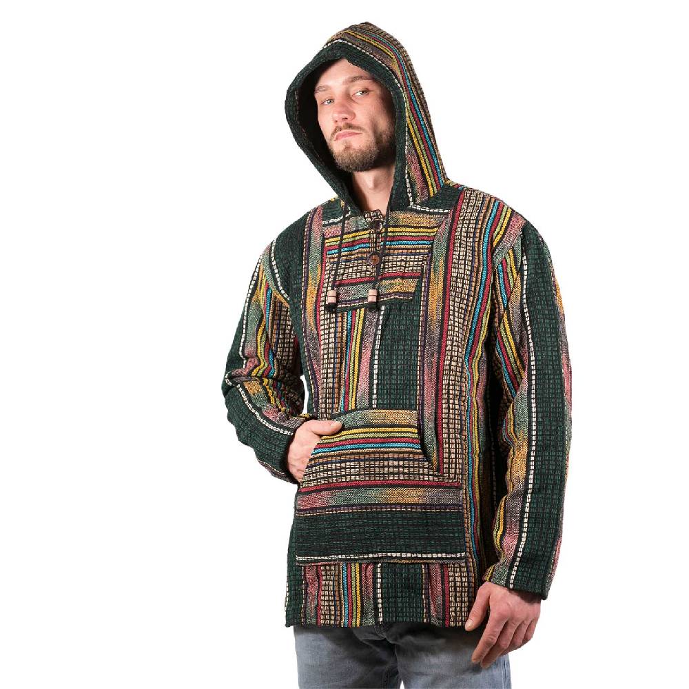 Kunst Und Magie Bunter Kapuzenpulli Kapu Baja Jerga Hoodie mit Kapuze und Kängurutaschen Hippie Goa Kauf eins, bekomm eins gratis