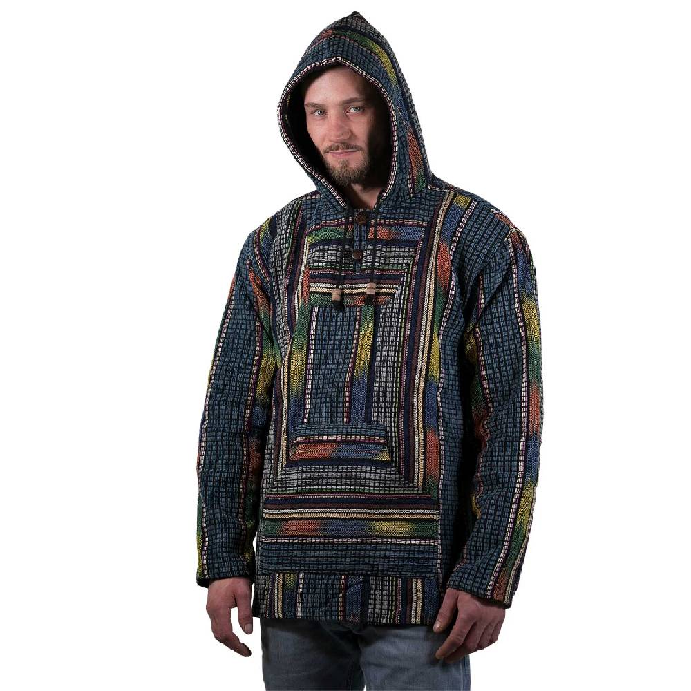 Kunst Und Magie Bunter Kapuzenpulli Kapu Baja Jerga Hoodie mit Kapuze und Kängurutaschen Hippie Goa Kauf eins, bekomm eins gratis