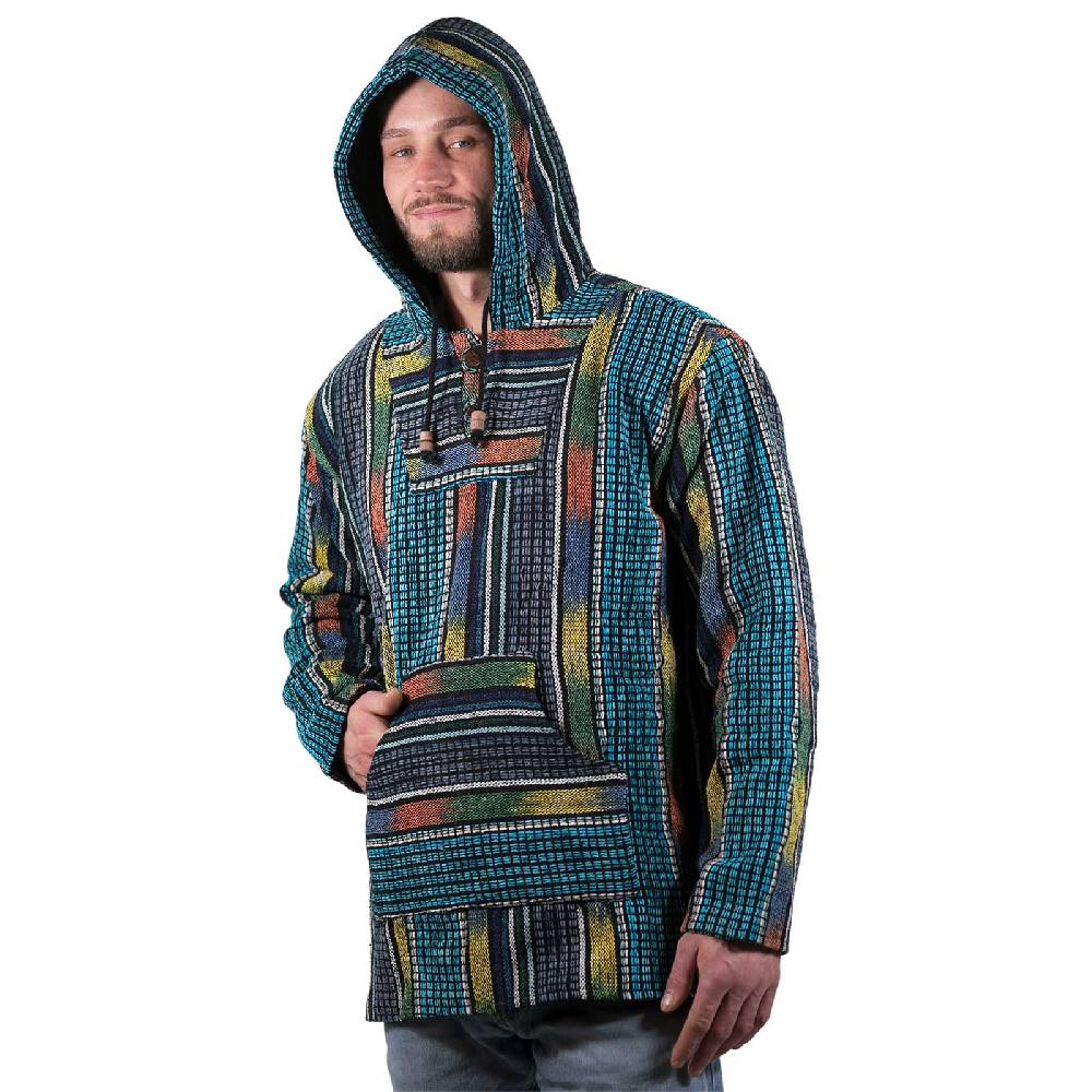 Kunst Und Magie Bunter Kapuzenpulli Kapu Baja Jerga Hoodie mit Kapuze und Kängurutaschen Hippie Goa Kauf eins, bekomm eins gratis