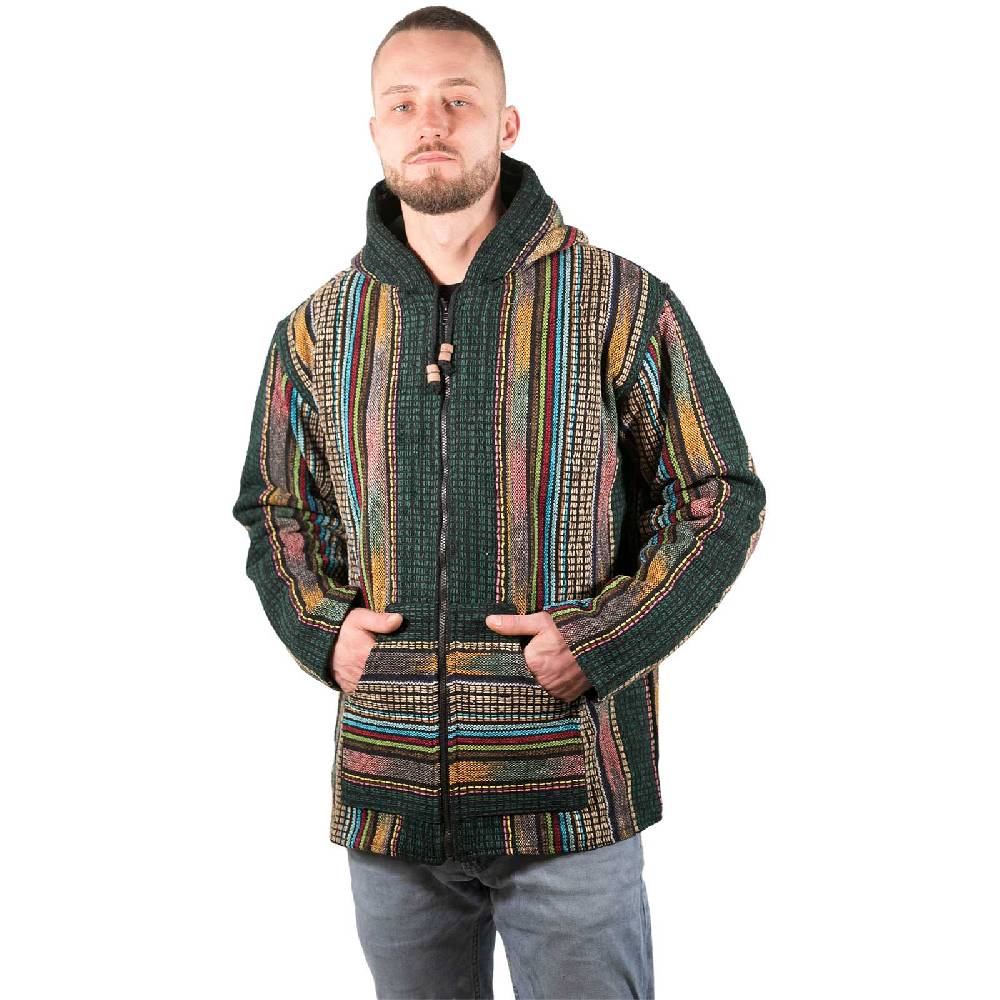 Kunst Und Magie Kapuzenjacke Kapu Hoodie mit Kapuze und Kängurutaschen Hippie Jacke Gheri Nepal Sonderangebote