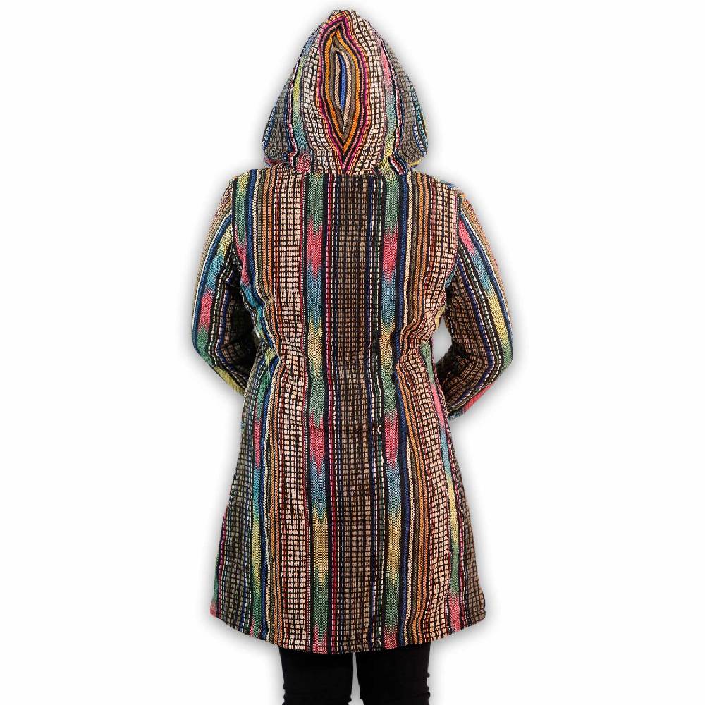 Kunst Und Magie Damen Gheri Jacke mit Kapuze -Hippie Goa Boho Damen Mantel Bunt Tiefpreis