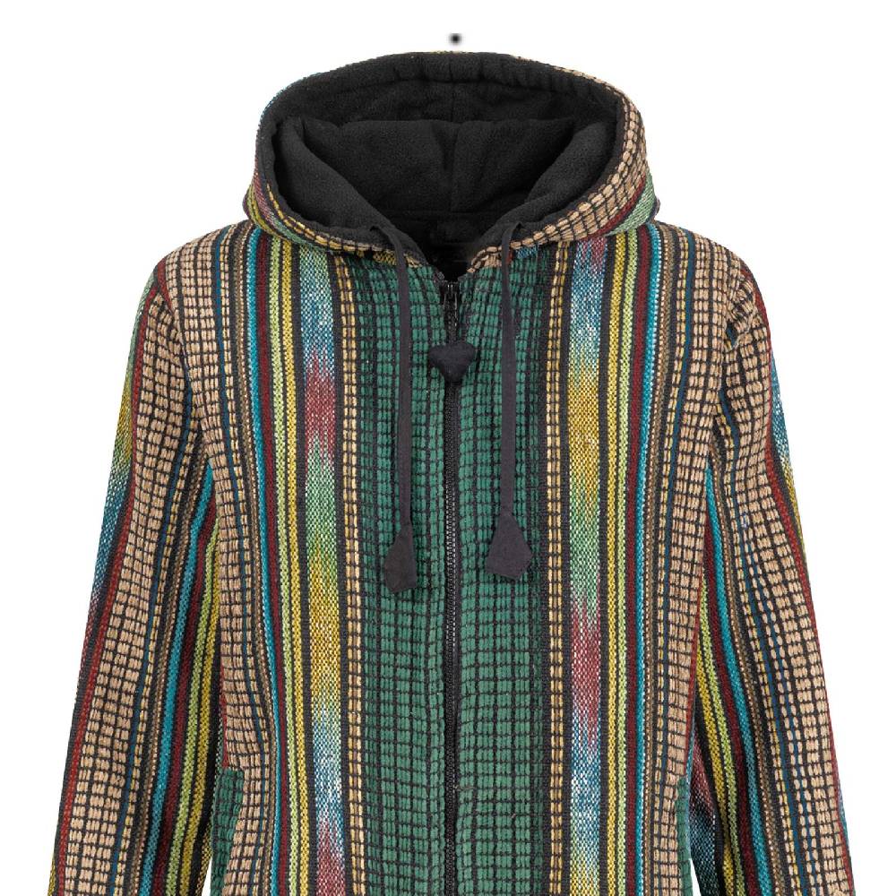 Kunst Und Magie Damen Kurzmantel Gheri Jacke mit Kapuze -Hippie Goa Boho Damen Mantel Wochenangebot