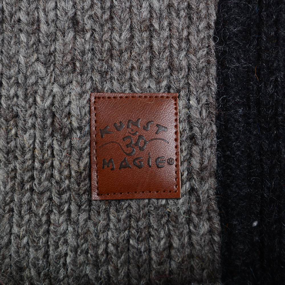 Kunst Und Magie Damen Strickjacke Goa Wolle Jacke mit Fleecefutter mit abnehmbarer Zipfelkapuze Letzte 3 Tage
