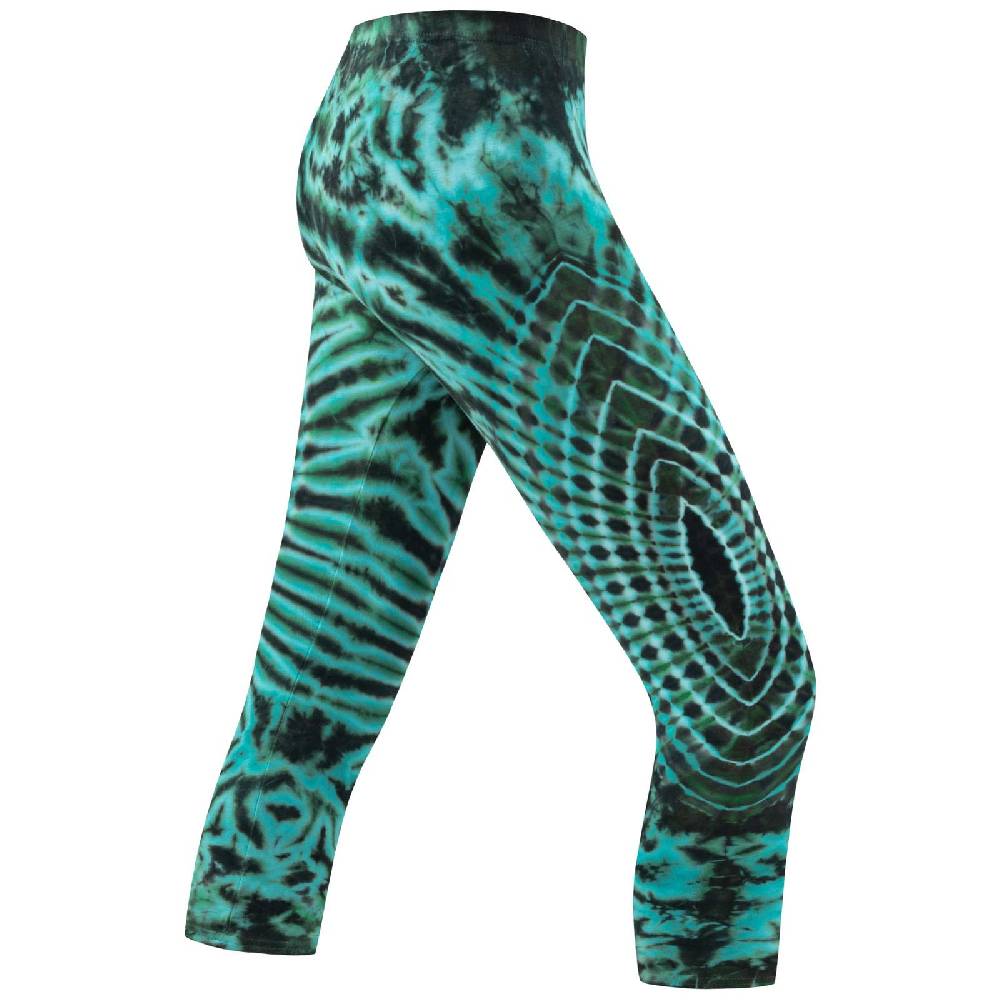 Kunst Und Magie Kunst und Magie Damen 3/4 Yoga Leggings Atmungsaktive Tie Dye Batik Yogahose Vierteljährliche Förderung