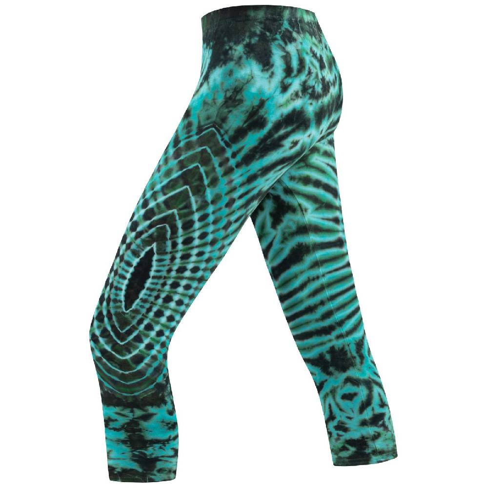 Kunst Und Magie Kunst und Magie Damen 3/4 Yoga Leggings Atmungsaktive Tie Dye Batik Yogahose Vierteljährliche Förderung