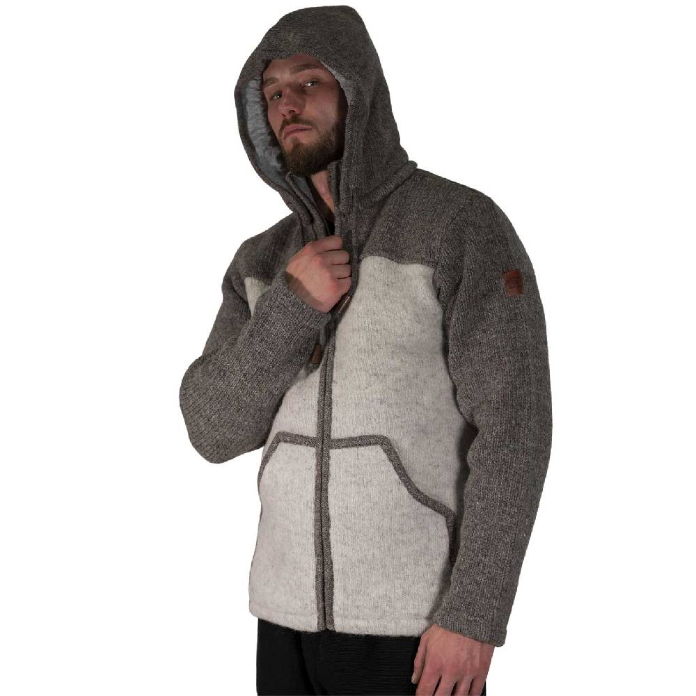 Kunst Und Magie Klassische Herren Strickjacke Wolle Jacke mit abnehmbarer Kapuze Baumwollfutter 50% Rabatt mit kostenlosem Versand