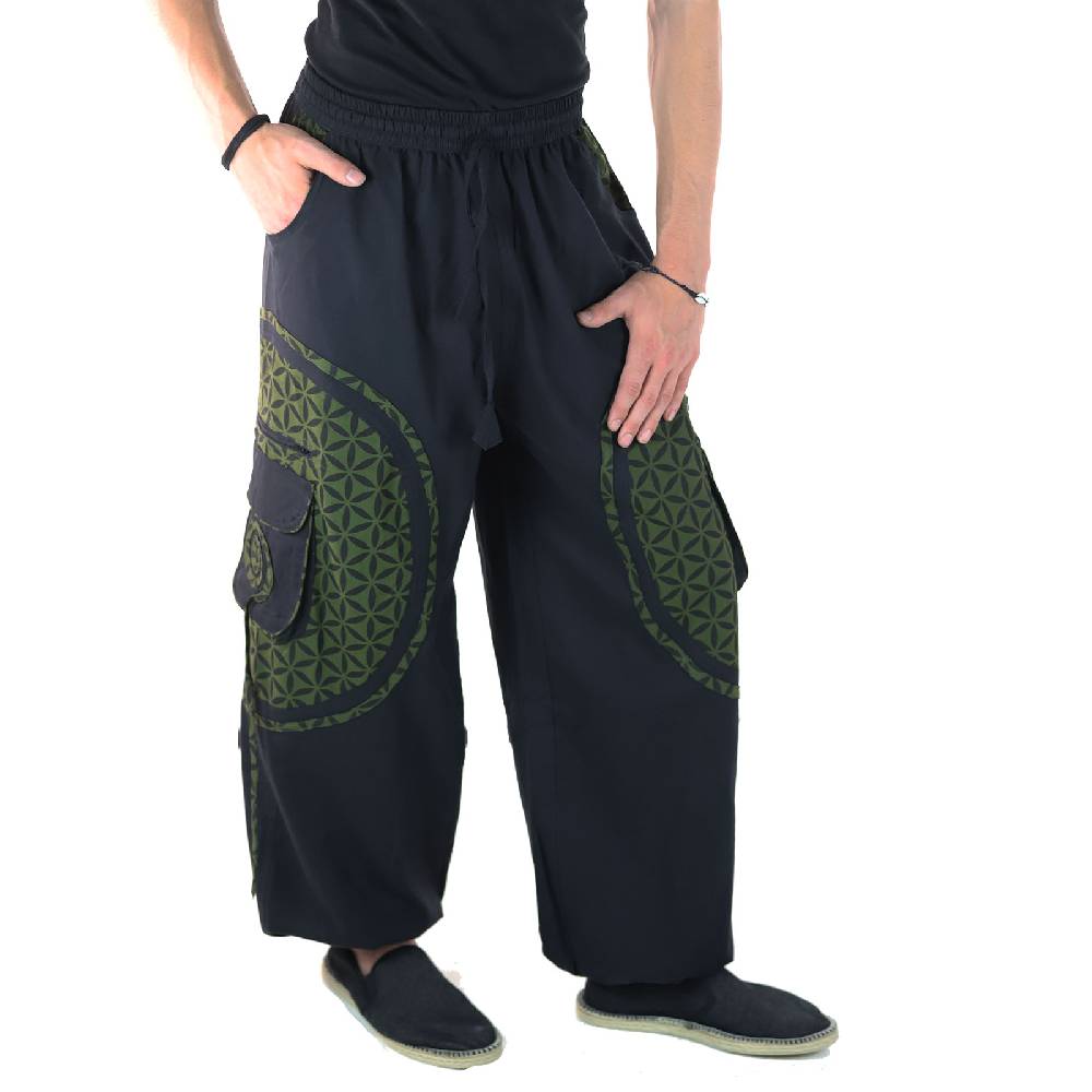 Kunst Und Magie KUNST UND MAGIE Unisex trendige Baggyhose bunte Muster Lebensblume Goa Hippiehose Clearance-Verkauf