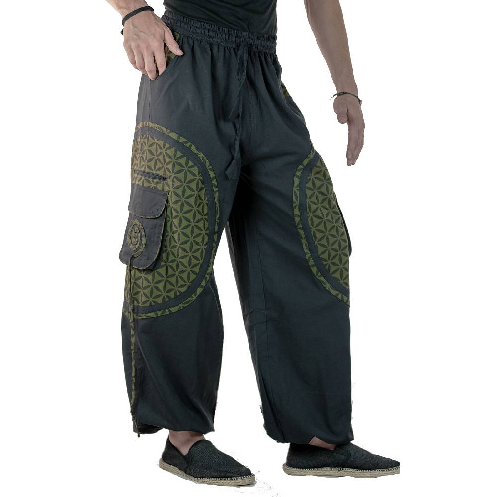 Kunst Und Magie KUNST UND MAGIE Unisex trendige Baggyhose bunte Muster Lebensblume Goa Hippiehose Clearance-Verkauf