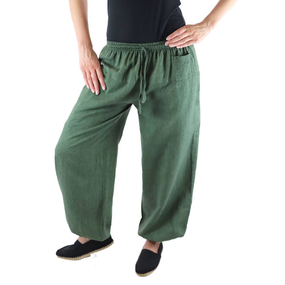 Kunst Und Magie KUNST UND MAGIE Damen Yogahose Pumphose Pluderhose unifarben aus Baumwolle lang Fabrikladen