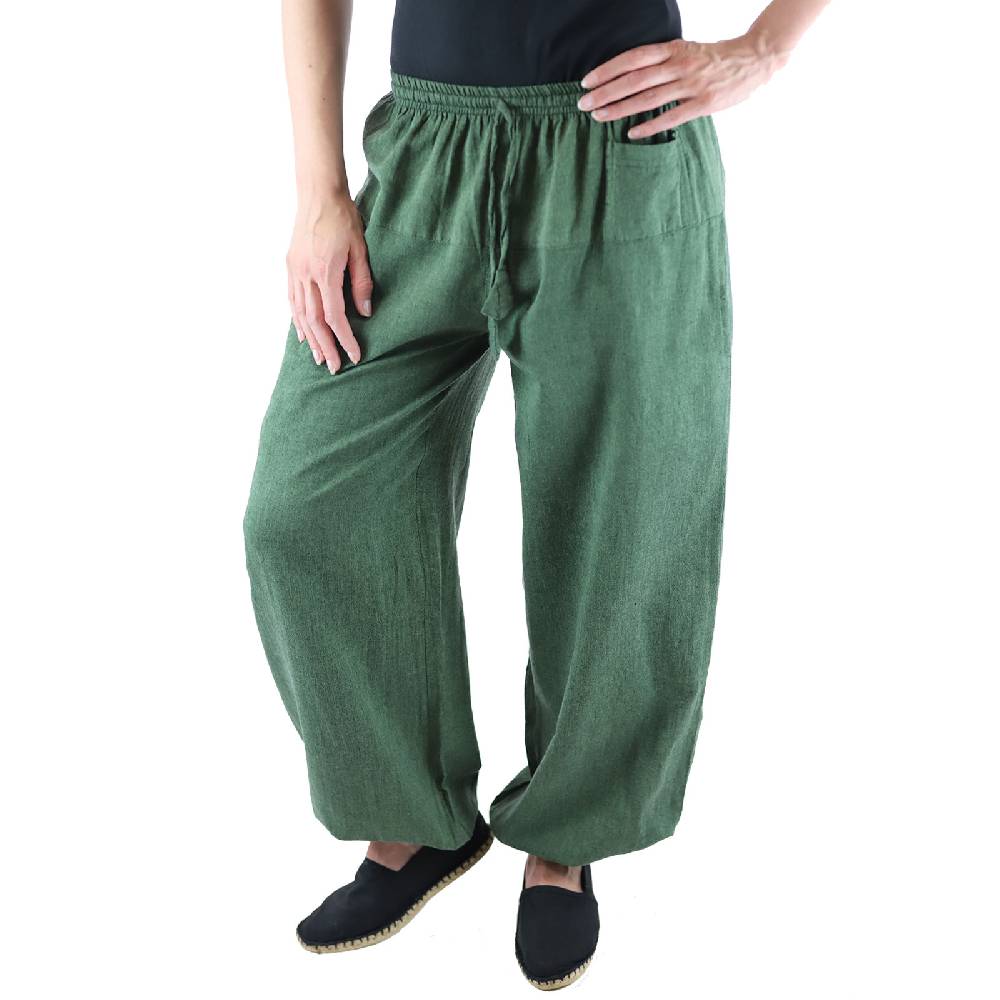 Kunst Und Magie KUNST UND MAGIE Damen Yogahose Pumphose Pluderhose unifarben aus Baumwolle lang Fabrikladen