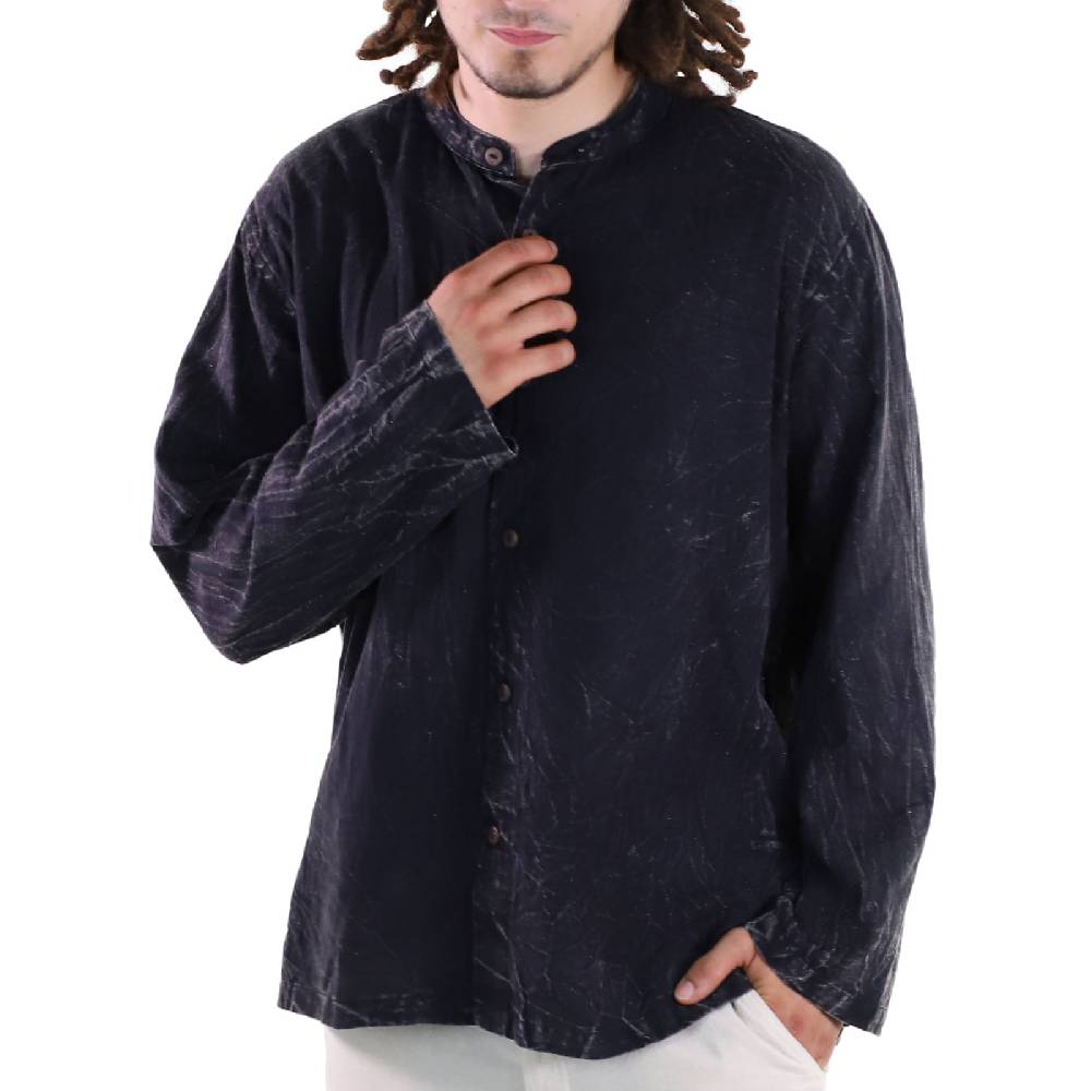 Kunst Und Magie KUNST UND MAGIE Herren Hemd stonewashed Fischerhemd Freizeithemd Im Verkauf