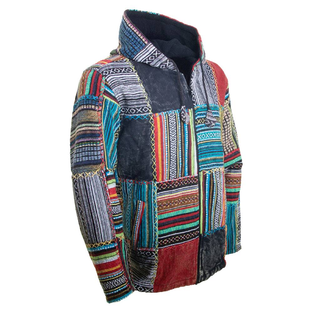 Kunst Und Magie KUNST UND MAGIE Baja Jerga Unisex Patchwork Hoodie mit Kapuze alternative Jacke 2025