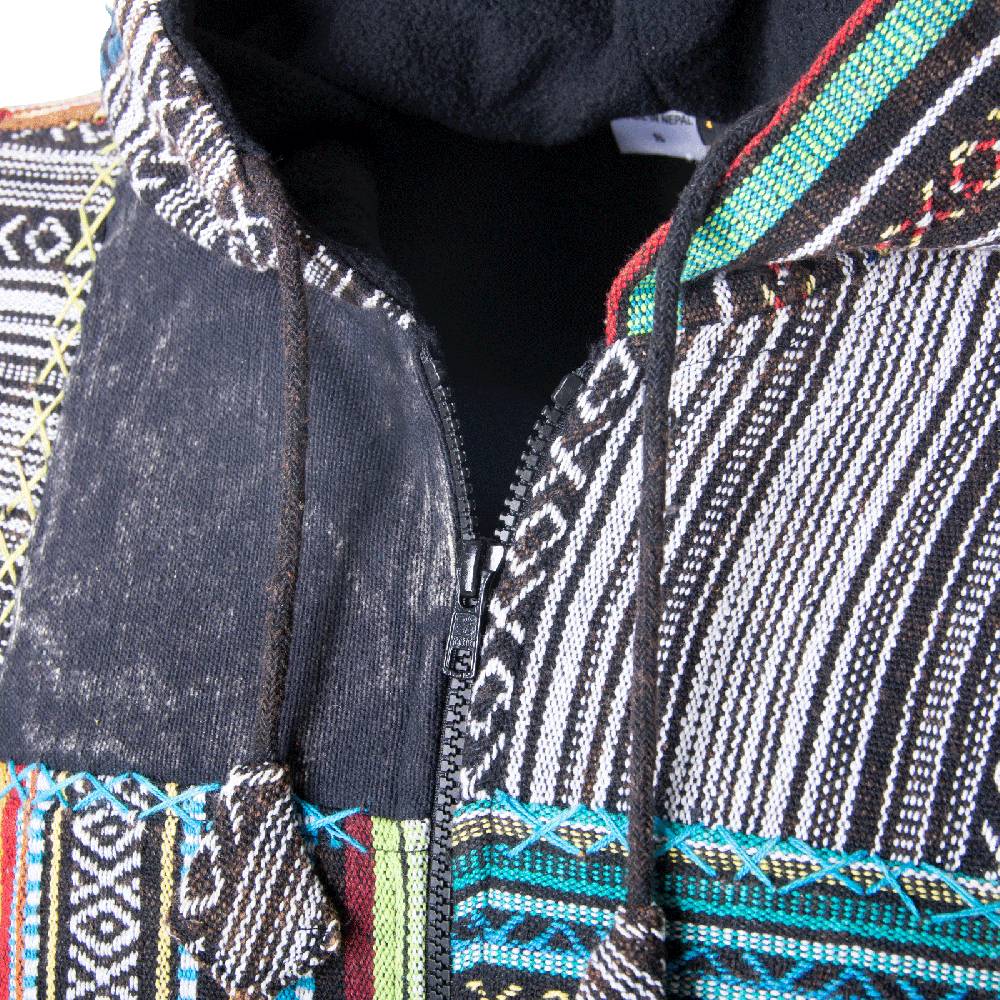 Kunst Und Magie KUNST UND MAGIE Baja Jerga Unisex Patchwork Hoodie mit Kapuze alternative Jacke 2025