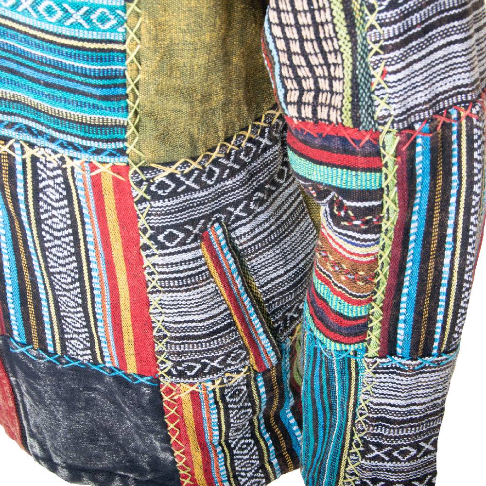Kunst Und Magie KUNST UND MAGIE Baja Jerga Unisex Patchwork Hoodie mit Kapuze alternative Jacke 2025