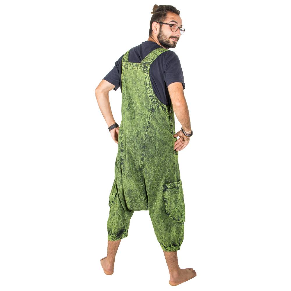 Kunst Und Magie Kunst und Magie Unisex Vintage Latzhose Ibiza stonewashed Haremshose Overall Auslauf