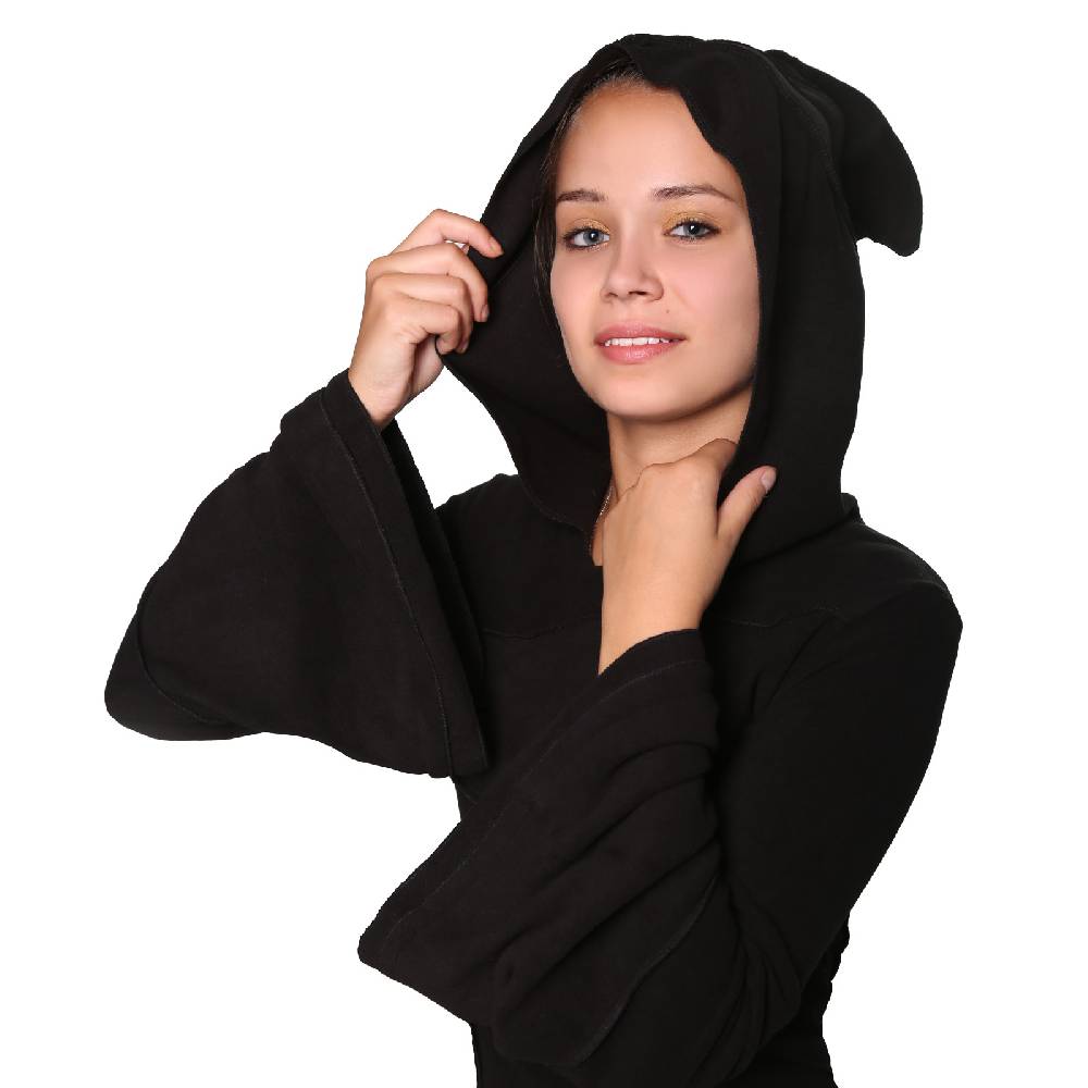Kunst Und Magie Kunst und Magie Fleecekleid in Blattform aus Fleece mit Zipfelkapuze Fairy Goa Günstig kaufen