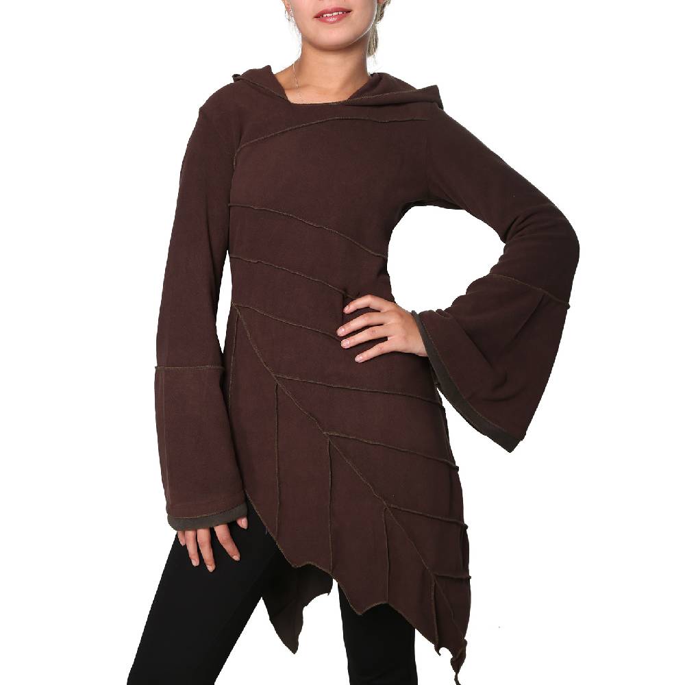 Kunst Und Magie Kunst und Magie Fleecekleid in Blattform aus Fleece mit Zipfelkapuze Fairy Goa Günstig kaufen