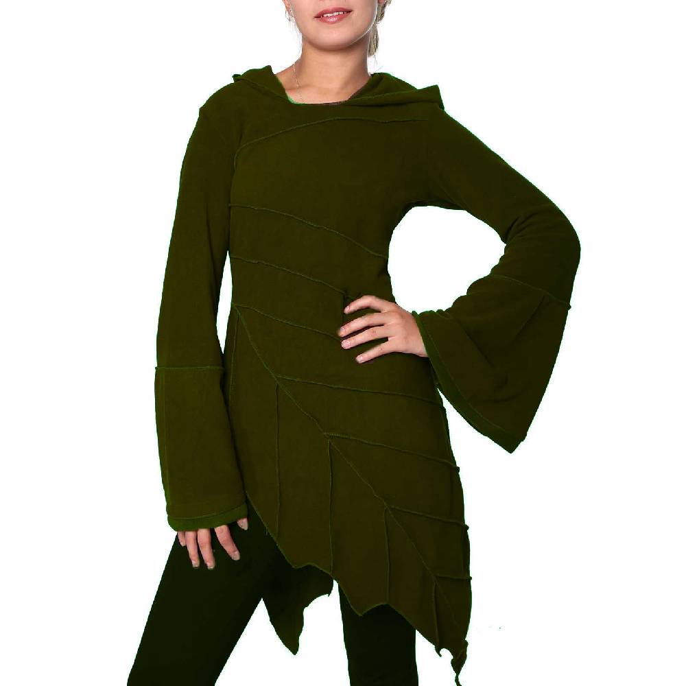 Kunst Und Magie Kunst und Magie Fleecekleid in Blattform aus Fleece mit Zipfelkapuze Fairy Goa Günstig kaufen