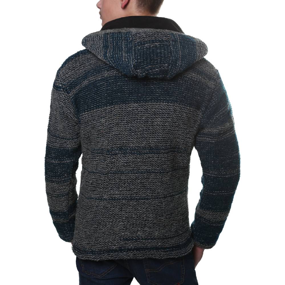 Kunst Und Magie Kunst und Magie Herren Strickjacke Fleecefutter Schurwolle abnehmbare Kapuze Begrenztes Angebot