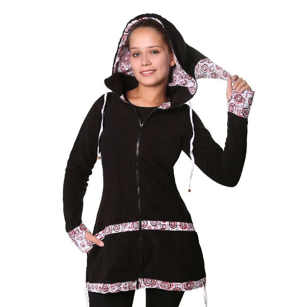 Kunst Und Magie Kunst und Magie kurzer Damenmantel aus Fleece mit abnehmbarer Zipfelkapuze Fairy Exklusivangebot