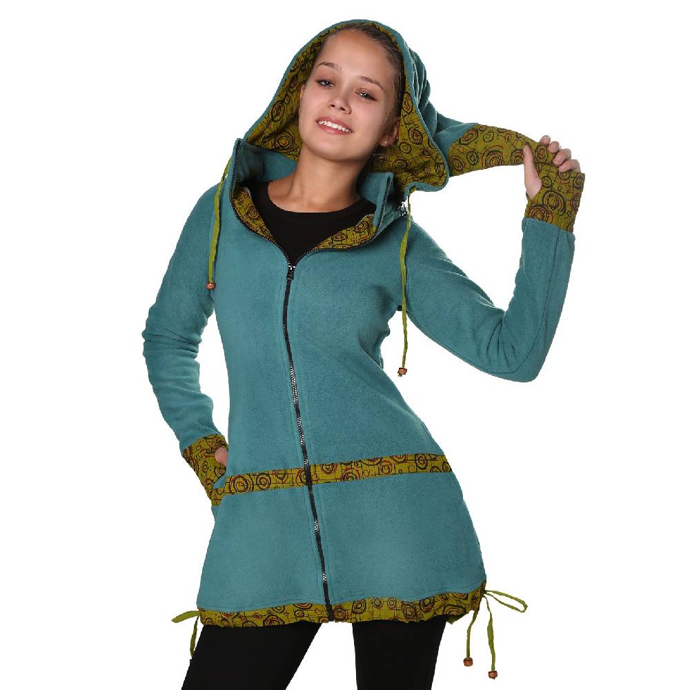 Kunst Und Magie Kunst und Magie kurzer Damenmantel aus Fleece mit abnehmbarer Zipfelkapuze Fairy Exklusivangebot