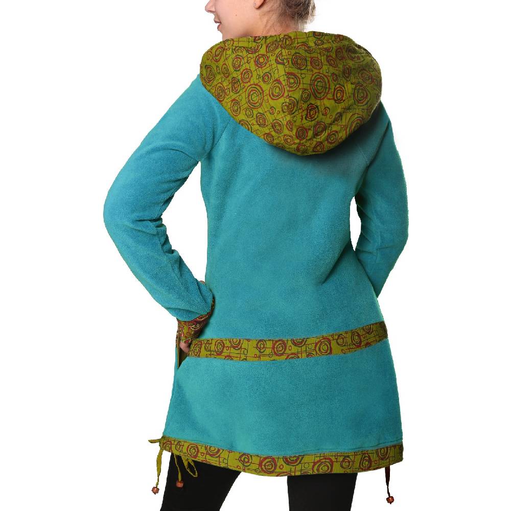 Kunst Und Magie Kunst und Magie kurzer Damenmantel aus Fleece mit Kapuze Preisnachlass